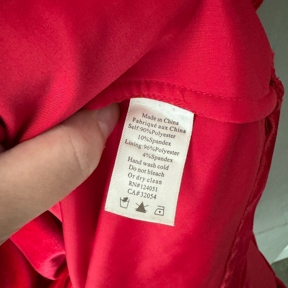 THE ODELLS Red Velvet Smocked Maxi Dress - Picture 12 of 12